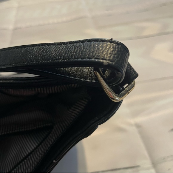 Black Medium Size Faux Leather Zip Up Purse with Gold Zipper Details - Picture 9 of 12